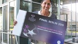 Steffi Jones is the ambassador of the 2015 UEFA Women's Champions League final in Berlin