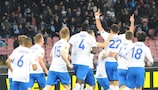 Dinamo celebrate Kevin Kuranyi's goal in Naples