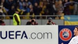 Antunes festeja o golo de estreia nas provas de clubes da UEFA