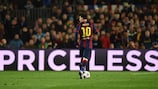 Barcelona's Lionel Messi in UEFA Champions League action