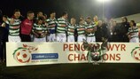 The New Saints FC celebrate their ninth Welsh Premier League title
