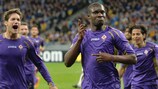 Khouma Babacar fa festa per il pareggio allo scadere dell'ACF Fiorentina