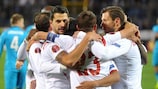 Sevilla celebrate their opener in Russia