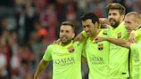 Il Barcellona festeggia la qualificazione a una nuova finale di UEFA Champions League