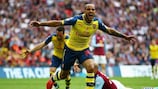 There was no hiding Theo Walcott's joy after he opened the scoring for Arsenal