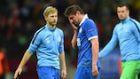 Dejected Dnipro players after last season's final