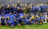 Dinamo Zagreb celebrate winning the 2015 Croatian Cup