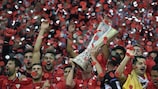 El Sevilla celebra el título de la UEFA Europa League en 2015