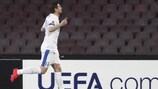 Yevhen Seleznyov esulta dopo il gol all'81' contro il Napoli