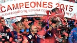 El Barcelona celebra su triunfo de la Copa del Rey