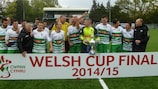 The New Saints FC celebrate winning the 2014/15 Welsh Cup
