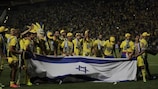 Los jugadores del Maccabi Tel-Aviv celebran su victoria