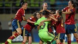 Spain celebrate after clinching victory