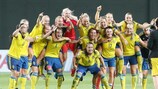 Suecia celebra su victoria ante Alemania