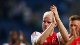 Davy Klaassen of Ajax applauds the club's fans