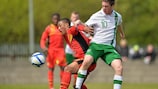 Youri Tielemans (left) - seen here playing for Belgium in a UEFA development tournament in Dublin in 2013 - has gone on to play for RSC Anderlecht in the UEFA Champions League at the age of 16.