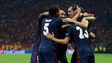 O Atlético festeja o segundo golo de Antoine Griezmann na partida