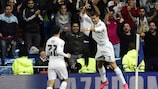 Cristiano Ronaldo celebrates his hat-trick goal