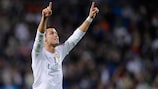 Cristiano Ronaldo celebrates after completing another Real Madrid hat-trick