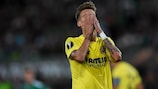 Samuel Castillejo shows his disappointment after Villarreal's defeat by Rapid Wien on matchday one