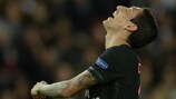 Ángel Di María of Paris reacts during their group stage match against Malmö