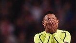 Celtic left-back Emilio Izaguirre was sent off in the matchday one meeting with Ajax