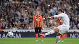 Cristiano Ronaldo marcó tres goles ante el Shakhtar Donetsk