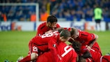 Il Midtjylland festeggia il gol di Filip Novák