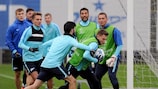Zenit train the day before their meeting with Lyon