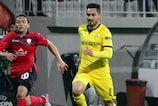 Qäbälä's Ricardinho tracks Dortmund midfielder İlkay Gündoğan on matchday three
