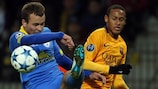 Vital Hayduchyk et Neymar lors de la victoire du Barça à Borisov