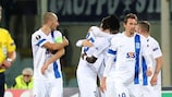 Lech celebrate their winner at Fiorentina on matchday three