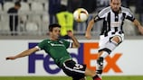Athletic midfielder Markel Susaeta challenges Partizan's Andrija Živković on matchday three