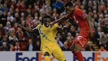 Sion's Jagne Pa Modou challenges Liverpool's Divock Origi
