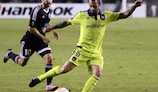 Qarabağ Dani Quintana chases Anderlecht's Steven Defour
