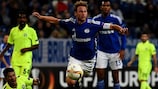 Schalke's Benedikt Höwedes in action against Asteras on matchday two