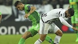 Granit Xhaka gets to grips with Álvaro Morata in Turin