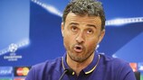 Luis Enrique addresses a press conference ahead of Barcelona's meeting with BATE