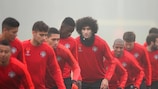 United et Marouane Fellaini se sont entraînés dans le brouillard lundi