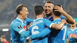 Napoli feiert einen seiner fünf Treffer gegen Midtjylland