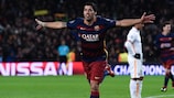 Luis Suárez dreht nach seinem Tor zum 3:0 für Barcelona jubelnd ab