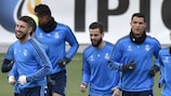 Real Madrid in training ahead of their matchday six meeting with Malmö