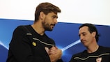 L'ancien attaquant de la Juventus Fernando Llorente et son entraîneur Unai Emery