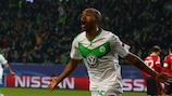 Naldo celebrates his winner for Wolfsburg