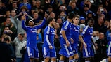 Los jugadores del Chelsea celebran el segundo gol
