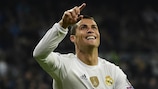 Cristiano Ronaldo fête l'un de ses quatre buts marqués contre Malmö