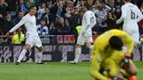 Cristiano Ronaldo comemora um dos seus golos à Real Sociedad