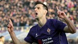 Nikola Kalinić celebrates a goal for Fiorentina