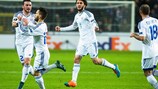 Qarabağ celebrate a Dani Quintana goal against Anderlecht