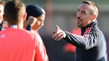 Franck Ribéry durante o treino do Bayern em Zagreb